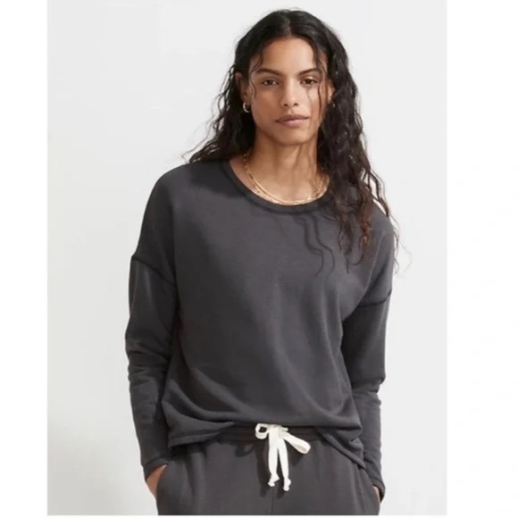 Madewell MWL Superbrushed Easygoing Sweatshirt Crew Neck Long Sleeve Gray Sz. M - Picture 1 of 16